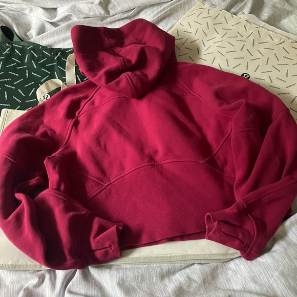 EUC Lululemon Scuba Oversized Half-Zip Hoodie, XS/S, Pomegrante - Picture 6 of 8
